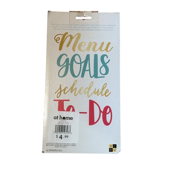 NIP DCWV Letterboard Words Gold Pink Teal Hand Lettered Script Decorating 4 Pcs - Picture 3 of 3